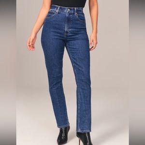 Abercrombie and Fitch Curve Love Ultra High Rise 90s Slim Straight Jean